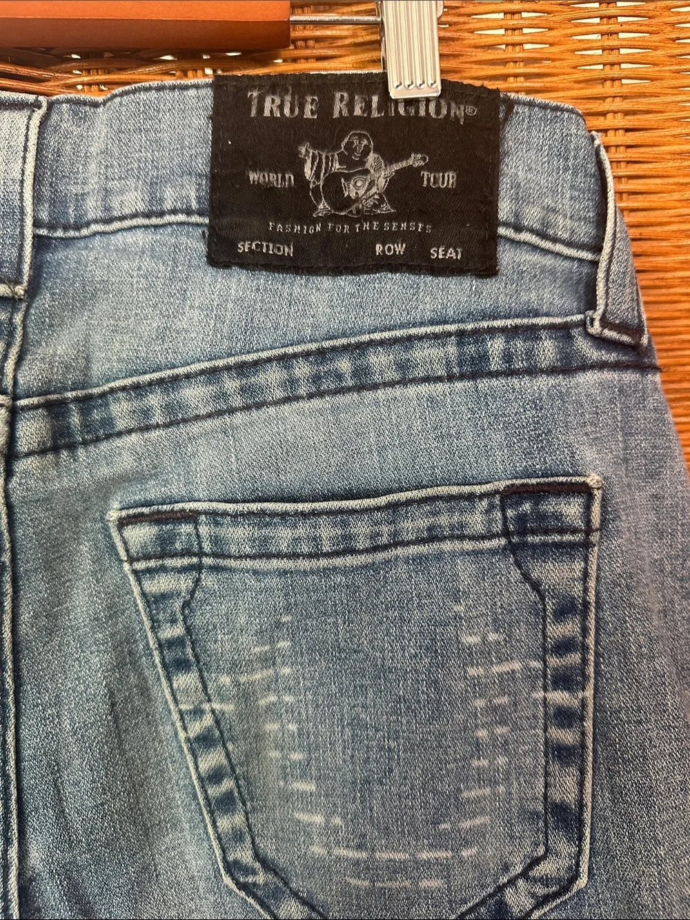 True Religion Men's Light Blue Relaxed Skinny Rocco Jeans